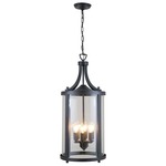 Niagara Outdoor Pendant - Hammered Black / Clear