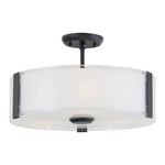 Zurich Semi Flush Ceiling Light - Graphite / Opal / Clear
