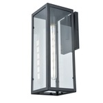 Baker Street Outdoor Wall Light - Black / Clear