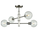 Ocean Drive Semi Flush Ceiling Light - Chrome / Clear