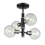 Ocean Drive Semi Flush Ceiling Light - Graphite / Clear