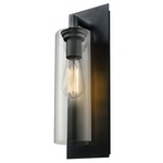 Barker Outdoor Wall Sconce - Black / Clear