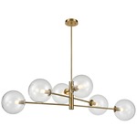 Courcelette Linear Pendant - Venetian Brass / Clear