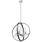 Mont Royal Pendant - Satin Nickel/ Graphite / Clear