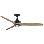 Spitfire Indoor / Outdoor Ceiling Fan with Light - Black / Natural