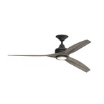 Spitfire Indoor / Outdoor Ceiling Fan with Light - Black / Weathered