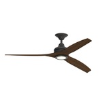 Spitfire Indoor / Outdoor Ceiling Fan with Light - Black / Whiskey