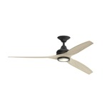 Spitfire Indoor / Outdoor Ceiling Fan with Light - Black / White Washed