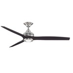 Spitfire Indoor / Outdoor Ceiling Fan with Light - Brushed Nickel / Dark Walnut