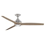 Spitfire Indoor / Outdoor Ceiling Fan with Light - Brushed Nickel / Natural