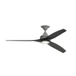 Spitfire Indoor / Outdoor Ceiling Fan with Light - Galvanized / Black