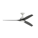 Spitfire Indoor / Outdoor Ceiling Fan with Light - Matte White / Black