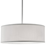 Gregory Pendant - White Textured Fabric / Opal