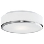Charlie Ceiling Light Fixture - Brushed Nickel / White Opal