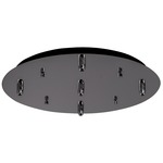 Multi Port Round Canopy - Black Chrome