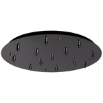 Multi Port Round Canopy - Black Chrome