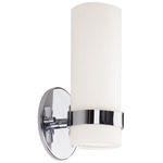 Milano LED Wall Sconce - Chrome / White Opal