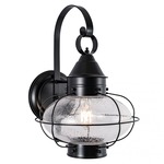 Cottage Onion Outdoor Wall Light - Black / Clear Seedy
