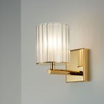 Flute Wall Light - Polished Gold / Frosted