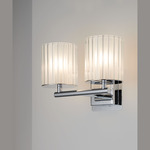 Flute Wall Light Double - Polished Chrome / Frosted