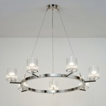 Flute Chandelier - Polished Nickel / Frosted