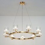 Flute Chandelier - Polished Gold / Frosted