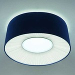 Velvet Flush Mount Ceiling Light - White / Blue Shade/ Warm White Diffuser