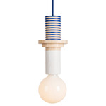 Junit Column Pendant - White / Blue / Natural Ash