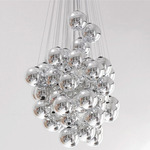 Stochastic Cluster Pendant - Floor Model - Brushed Aluminum / Metallized Mirror