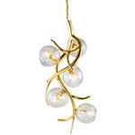 Ersa Vertical Chandelier - Brass / Iridescent