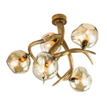 Ersa Semi Flush Ceiling Light - Brass Burnished / Iridescent