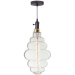 Grand Beehive Shape Pendant - Gunmetal / Amber Light