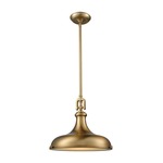 Rutherford Medium Pendant - Satin Brass / Frosted