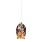 Illusions Mini Pendant - Satin Nickel / 3D Iridescent Glass