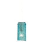 Ice Fragments Mini Pendant - Satin Nickel / Aqua