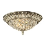 Andalusia Flush Mount Ceiling Light - Aged Silver / Clear Crystal
