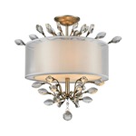 Asbury Semi Flush Ceiling Light - Aged Silver / White