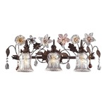 Cristallo Fiore Bathroom Vanity Light - Rust / Crystal