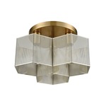 Compartir Semi Flush Ceiling Light - Satin Brass / Polished Nickel