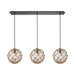 Coastal Inlet Linear Pendant - Oil Rubbed Bronze / Clear