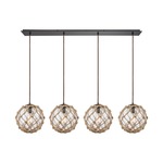 Coastal Inlet Linear Pendant - Oil Rubbed Bronze / Clear