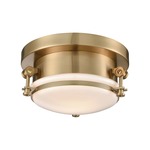 Riley Flush Mount Ceiling Light - Satin Brass