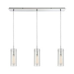 Swirl Linear Pendant - Polished Chrome / Clear