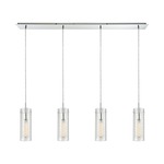 Swirl Linear Pendant - Polished Chrome / Clear