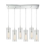 Swirl Linear Pendant - Polished Chrome / Clear