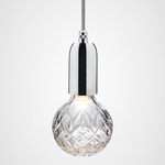 Crystal Bulb Pendant - Polished Chrome / Clear