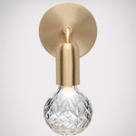 Crystal Bulb Wall Light - Brushed Brass / Clear