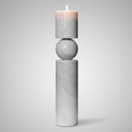 Fulcrum Candlestick - Carrara Marble