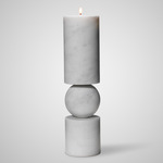 Fulcrum Candlestick - Carrara Marble