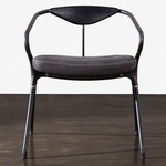 Akron Dining Chair - Black / Storm Leather